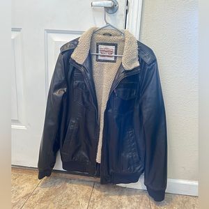 Levi’s sherpa lined leather jacket